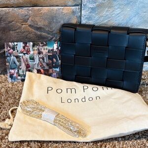 Pom Pom London Elegant Black Crossbody Bag